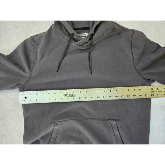 American Eagle Hoodie Men’s Medium Gray Pockets Sweatshirt-Athletic Pullover - Picture 3 of 5